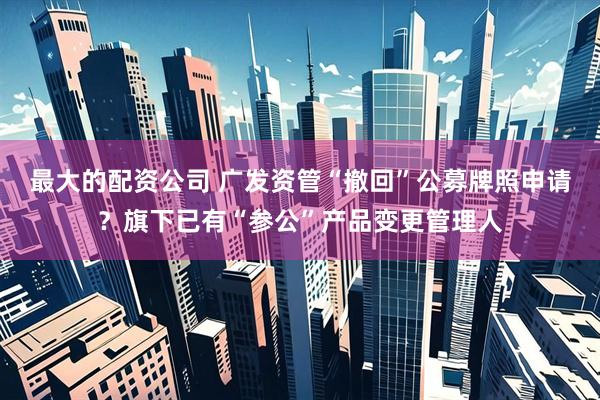 最大的配资公司 广发资管“撤回”公募牌照申请？旗下已有“参公”产品变更管理人